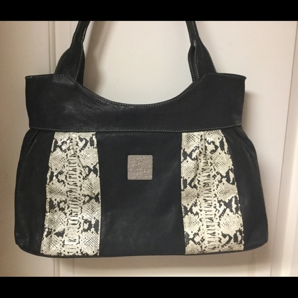 Beautiful Large Snakeskin/Leather Bag EUC FIRM